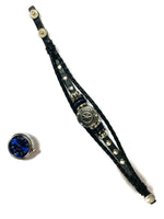 Nothing But Time Leather Bracelet With 2 Charms Working Watch Snap Charm