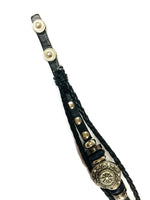Nothing But Time Leather Bracelet With 2 Charms Working Watch Snap Charm