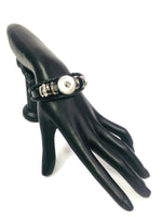 Black with Blue Beads DIY Leather Bracelet Multiple Colors Available for 18MM - 20MM Snap Jewelry Build Your Own Unique