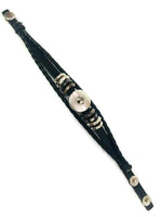 DIY Black Chrome Leather Bracelet  for 18MM - 20MM Snap Jewelry Build Your Own Unique Jewelry