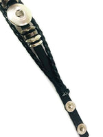 DIY Black Chrome Leather Bracelet  for 18MM - 20MM Snap Jewelry Build Your Own Unique Jewelry