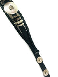 DIY Black Chrome Leather Bracelet  for 18MM - 20MM Snap Jewelry Build Your Own Unique Jewelry