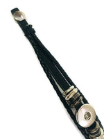 DIY Black Chrome Leather Bracelet  for 18MM - 20MM Snap Jewelry Build Your Own Unique Jewelry