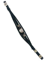 DIY Black Chrome Leather Bracelet  for 18MM - 20MM Snap Jewelry Build Your Own Unique Jewelry