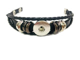 DIY Black Chrome Leather Bracelet  for 18MM - 20MM Snap Jewelry Build Your Own Unique Jewelry