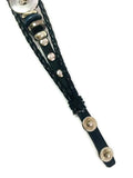 Black with Blue Beads DIY Leather Bracelet Multiple Colors Available for 18MM - 20MM Snap Jewelry Build Your Own Unique