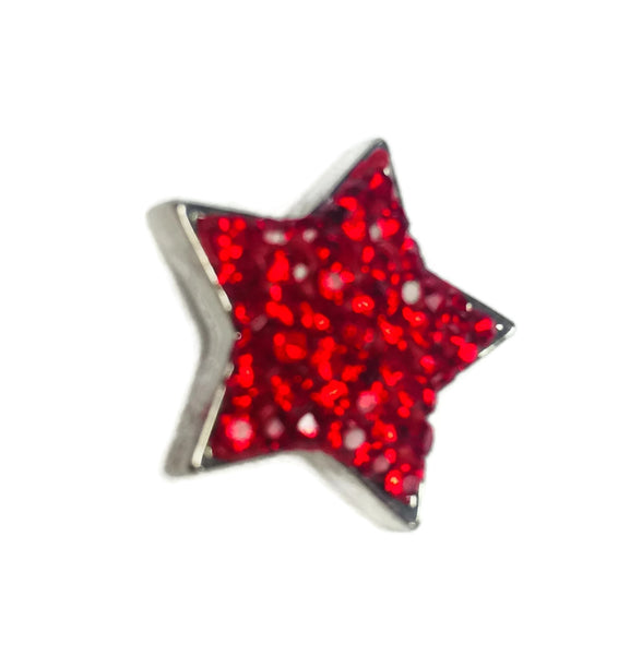Christmas Holiday Red Star Large 18MM - 20MM Snap Charm for Snap Jewelry
