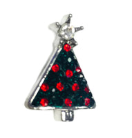 Christmas Holiday Green and Red Tree Large 18MM - 20MM Snap Charm for Snap Jewelry