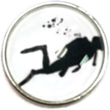 Scuba Diver Down 18MM - 20MM Fashion Snap Jewelry Snap Charm