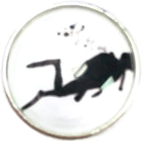 Scuba Diver Down 18MM - 20MM Fashion Snap Jewelry Snap Charm