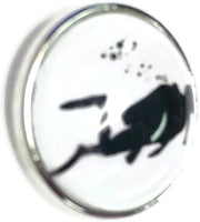 Scuba Diver Down 18MM - 20MM Fashion Snap Jewelry Snap Charm