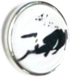 Scuba Diver Down 18MM - 20MM Fashion Snap Jewelry Snap Charm