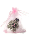 Hope for Cancer Pink Ribbon and Purple Ribbon Charms on a Metal Bracelet Set With 2 Charms