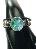 Time for Me Leather Bracelet With 2 Charms Working Watch Snap Charm
