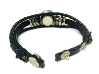 Time for Me Leather Bracelet With 2 Charms Working Watch Snap Charm