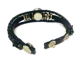 Time for Me Leather Bracelet With 2 Charms Working Watch Snap Charm