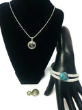 Dawns Delight Snap Jewelry Necklace Bracelet Set w/2 Reg and 2 Mini Size Charms