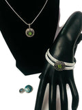 Dawns Delight Snap Jewelry Necklace Bracelet Set w/2 Reg and 2 Mini Size Charms