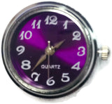 Purple Quartz Watch Dial Wind Up Working Watch 18MM - 20MM Fashion Snap Jewelry Snap Charm