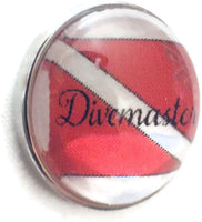 Divermaster Scuba Diver Down Flag 18MM - 20MM Fashion Snap Jewelry Snap Charm