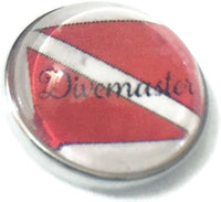 Divermaster Scuba Diver Down Flag 18MM - 20MM Fashion Snap Jewelry Snap Charm