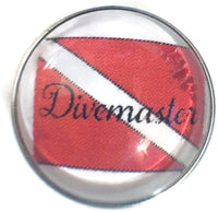 Divermaster Scuba Diver Down Flag 18MM - 20MM Fashion Snap Jewelry Snap Charm