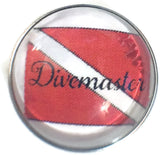 Divermaster Scuba Diver Down Flag 18MM - 20MM Fashion Snap Jewelry Snap Charm