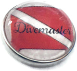Divermaster Scuba Diver Down Flag 18MM - 20MM Fashion Snap Jewelry Snap Charm