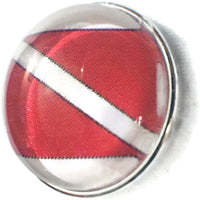 Scuba Diver Down Flag 18MM - 20MM Fashion Snap Jewelry Snap Charm