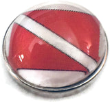 Scuba Diver Down Flag 18MM - 20MM Fashion Snap Jewelry Snap Charm