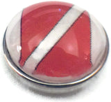 Scuba Diver Down Flag 18MM - 20MM Fashion Snap Jewelry Snap Charm