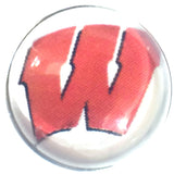 Wisconsin Badgers College Logo Fashion Snap Jewelry University Snap Charm