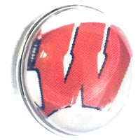 Wisconsin Badgers College Logo Fashion Snap Jewelry University Snap Charm