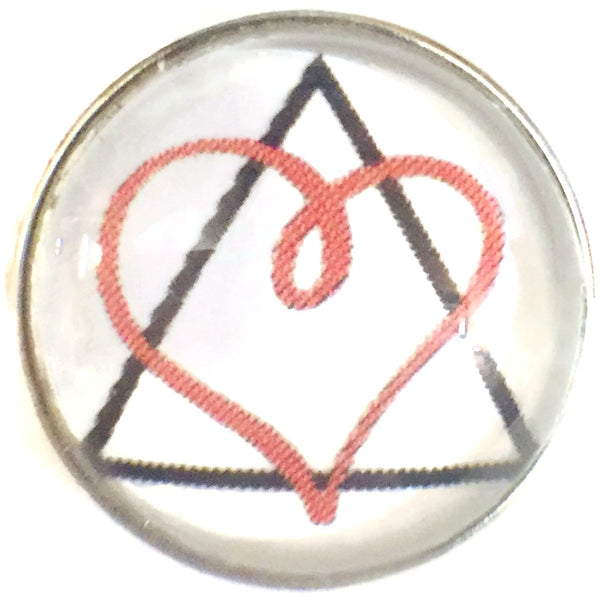 Adoption Symbol Heart and Triangle Fashion Snap Jewelry Snap Charm