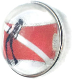 Scuba Diver on Diver Down Flag 18MM - 20MM Fashion Snap Jewelry Snap Charm