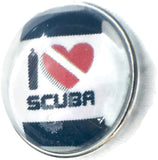 I Love Scuba 18MM - 20MM Fashion Snap Jewelry Snap Charm
