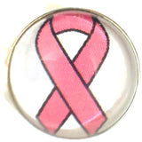 Cancer Pink Ribbon Breast Cancer Fashion Snap Jewelry Charm