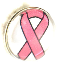 Cancer Pink Ribbon Breast Cancer Fashion Snap Jewelry Charm