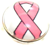 Cancer Pink Ribbon Breast Cancer Fashion Snap Jewelry Charm