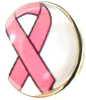 Cancer Pink Ribbon Breast Cancer Fashion Snap Jewelry Charm