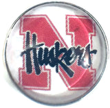 Nebraska Corn Huskers College Logo 15" Necklace with Extra 18MM - 20 MM Snap Jewelry Charm