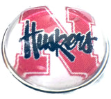 Nebraska Corn Huskers College Logo 15" Necklace with Extra 18MM - 20 MM Snap Jewelry Charm