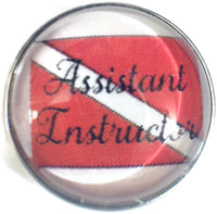 Assistant Instructor on Scuba Diver Down Flag 18MM - 20MM Fashion Snap Jewelry Snap Charm