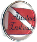 Assistant Instructor on Scuba Diver Down Flag 18MM - 20MM Fashion Snap Jewelry Snap Charm