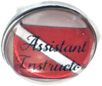 Assistant Instructor on Scuba Diver Down Flag 18MM - 20MM Fashion Snap Jewelry Snap Charm