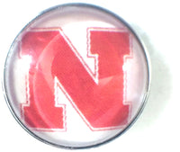 Nebraska Cornhuskers Huskers 2 College Logo Fashion Snap Jewelry University Snap Charm