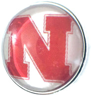 Nebraska Cornhuskers Huskers 2 College Logo Fashion Snap Jewelry University Snap Charm