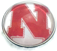 Nebraska Cornhuskers Huskers 2 College Logo Fashion Snap Jewelry University Snap Charm