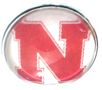 Nebraska Cornhuskers Huskers 2 College Logo Fashion Snap Jewelry University Snap Charm