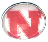 Nebraska Cornhuskers Huskers 2 College Logo Fashion Snap Jewelry University Snap Charm